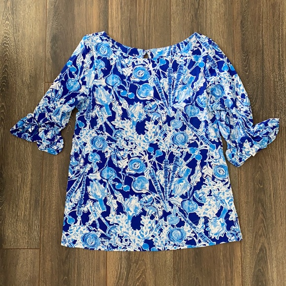 Lilly Pulitzer Tops - Lilly Pulitzer Ruffled Waverly Top